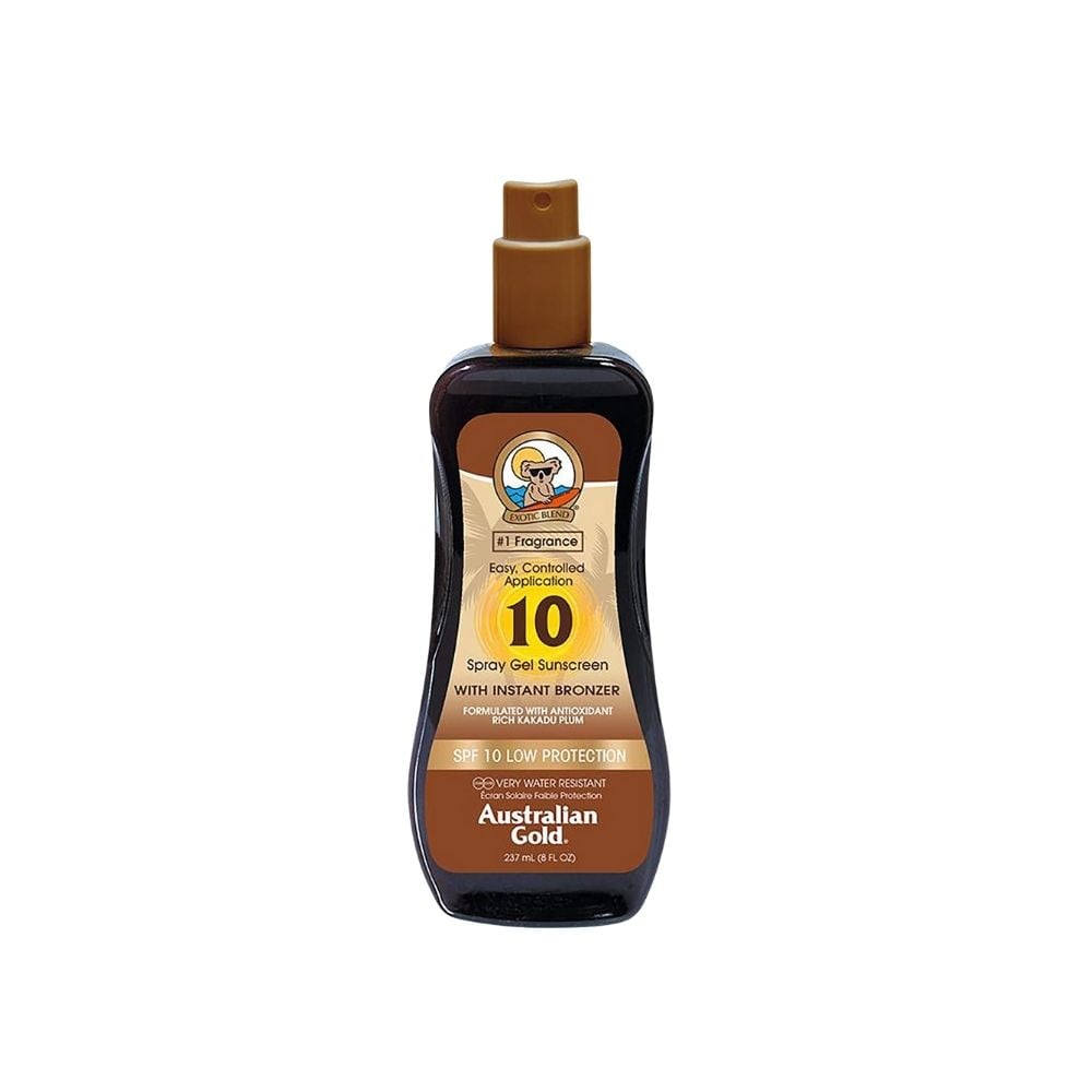 Australian Gold Spray Gel Sunscreen with Instant Bronzer SPF 10 